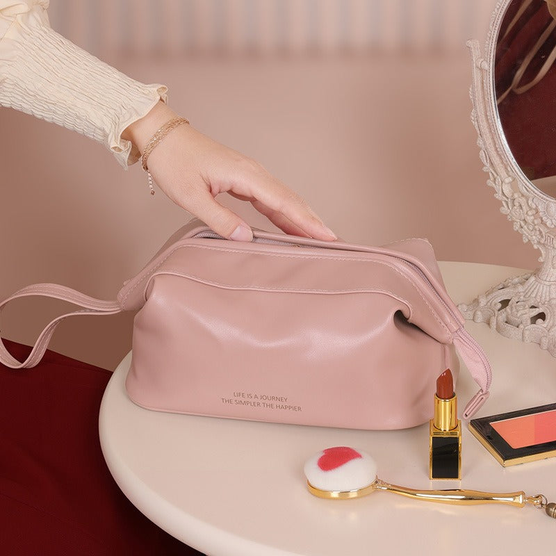 Wholesale PU large capacity cloud cosmetic bag niche design travel multifunctional storage bag